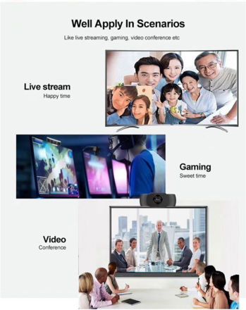 10x 1080P Full HD USB Webcam Web Camera Microphone for PC Deskto