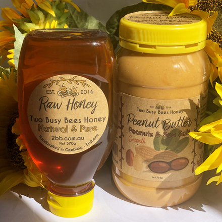 Fresh Natural Peanut Butter and Pure Honey