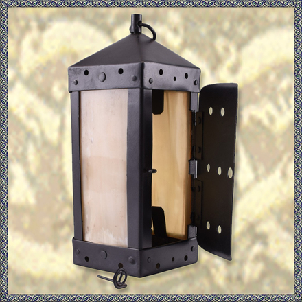 Medieval square lantern with horn windows