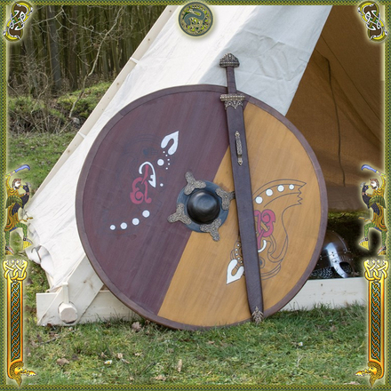 Viking Wooden Round Shield with Norse horse motif
