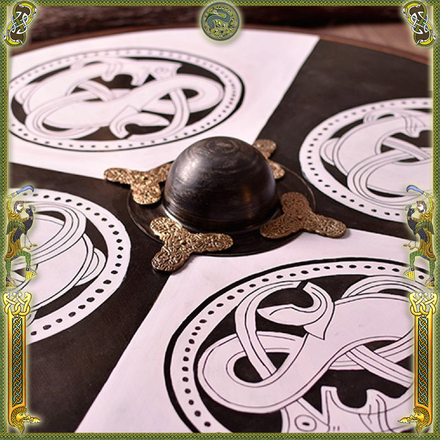 Viking Wooden Shield with Norse griffon motif