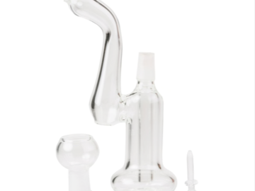 Post Now: 5" Clear Glass Oil Bubbler Dab Rig | dome and nail included