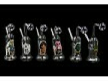 Post Now: DIFFERENT STICKERS CLEAR BASE GLASS OIL BUBBLER (BUY 6PCS $5.50 E