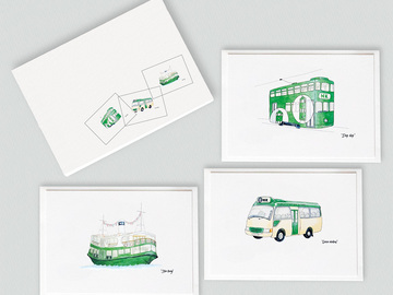  : Public transport Hong Kong style note card gift set