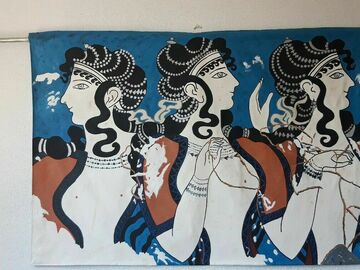 Sell: la fresque : dames en bleu palais de Cnossos entièrement doublé