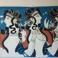 Vendita: la fresque : dames en bleu palais de Cnossos entièrement doublé
