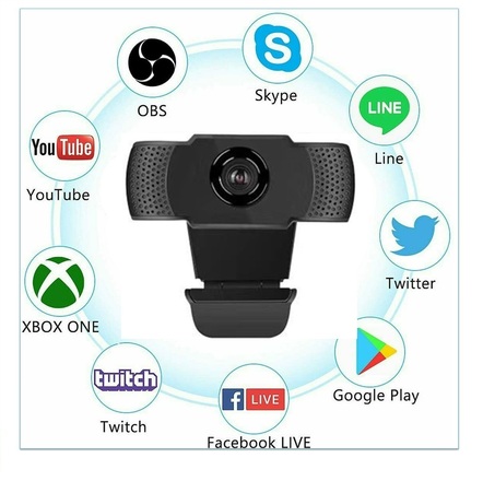 20x 1080P Full HD USB Webcam Web Camera with Microphone for PC De
