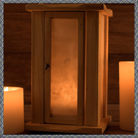 Wooden Lantern with parchment windows