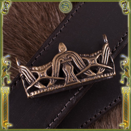 Locket for Viking Sword Scabbard, Antiqued Brass