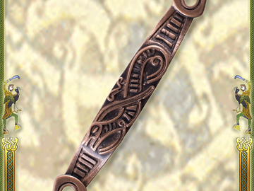 Selger med angrerett (kommersiell selger): Belt Loop for Viking Sword Scabbard, Serpent, Bronze