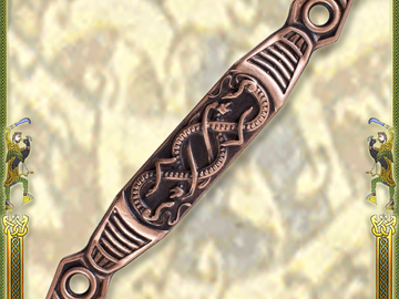Selling with right to rescission (Commercial provider): Belt Loop for Viking Sword Scabbard, Small Serpents, Bronze