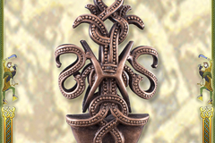 Venta con derecho de desistimiento (vendedor comercial): Chape for Viking Sword Scabbard, Norse Serpent, Bronze