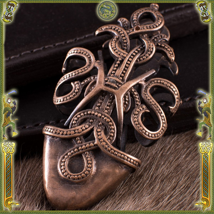 Chape for Viking Sword Scabbard, Norse Serpent, Bronze