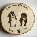 Selling: Custom Dog Portrait Wood Burned Sign, Personalized Dog Signs