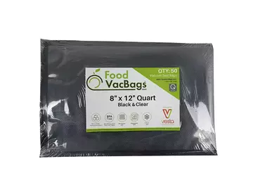 Post Now: 8" X 12" Quart Bags - Black Back Clear Front - 50 count