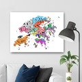  : Colored Hong Kong SAR Typography Map Print on A2 Size Canvas