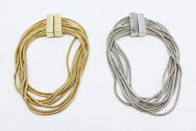 Dozen Wholesale New Gold & Silver Tone Multi Strand Bracelets ...