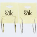 Buy Now: Dozen Gold Silver Rhinestone Hoop Earrings by The Sak $264 Value