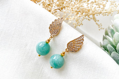  : Angel Wing Amazonite Drop Earrings