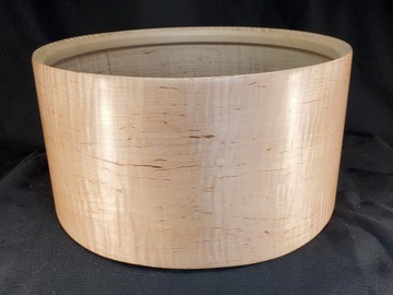 SOLD!: SOLD! $300 Famous Drum Co Curly Maple Single Ply Shell 14" x 7.25