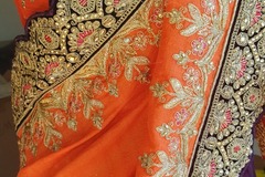 Renting out with online payment: Saree/lehenga (skirt) - orange and black - 