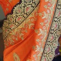Renting out with online payment: Saree/lehenga (skirt) - orange and black - 