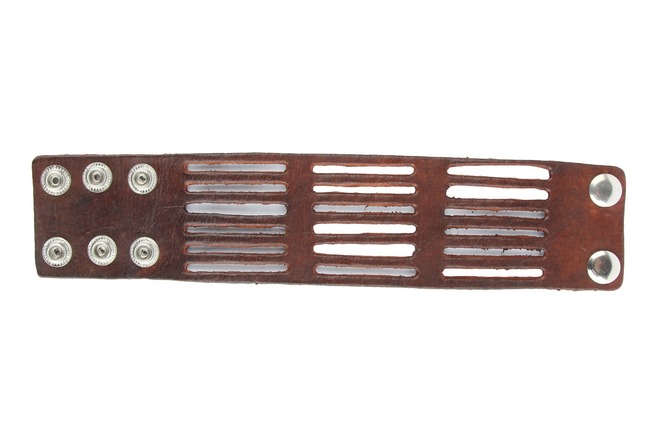 60 Handmade Unisex Wide Genuine Leather Wristband Punk Bracelet