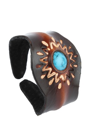 60 Handmade Unisex Wide Genuine Leather Wristband Punk Bracelet