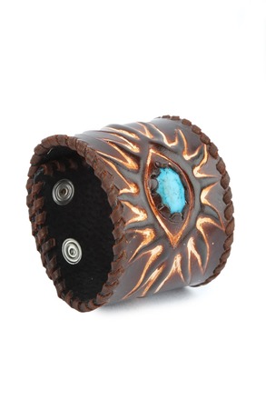 60 Handmade Unisex Wide Genuine Leather Wristband Punk Bracelet