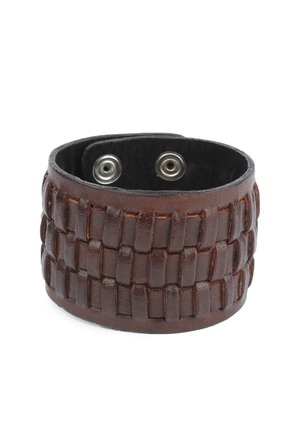 60 Handmade Unisex Wide Genuine Leather Wristband Punk Bracelet