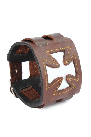 60 Handmade Unisex Wide Genuine Leather Wristband Punk Bracelet