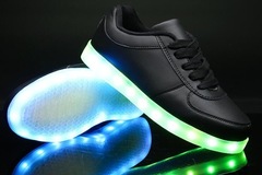 Comprar ahora: Lot of 12 . Black LED SHOES . Great for Halloween   