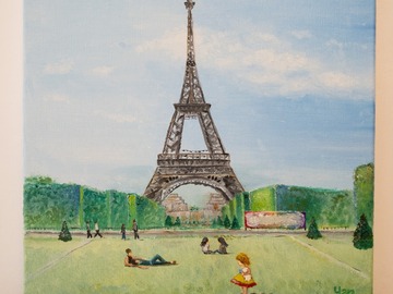  : Oil Painting: Picnic under the tower