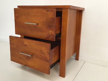 For Sale: TINA Solid Wood 2 Drawer Bedside--HONEY COLOUR