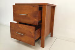 For Sale: TINA Solid Wood 2 Drawer Bedside--HONEY COLOUR