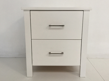 For Sale: TINA Solid Wood 2 Drawer Bedside Table--White Colour
