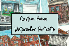 Custom : Custom Home Watercolor Portrait