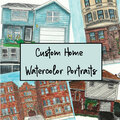 Custom : Custom Home Watercolor Portraits 