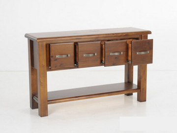 For Sale: FELTON Rustic Solid Wood 4 Drawer Console Table