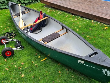 Vuokrataan (päivä): Kaksikko kanootti Mad river Explorer + varusteet