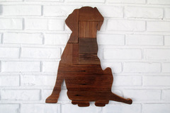 Selling: Rustic Sitting Lab Reclaimed Wood Dog Wall Art