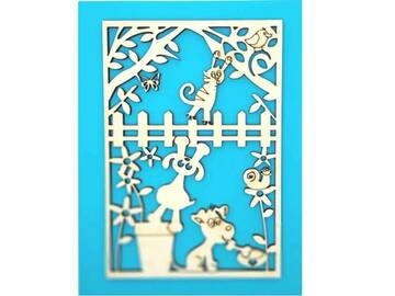 Selling: Dogs in Garden Greeting Card