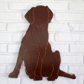 Selling: Chocolate Lab Sitting Wood Dog Wall Art