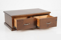 For Sale: FELTON Rustic Solid Wood 2 Drawer Coffee Table