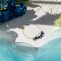  :  Gold Plum Blossoms Lapis Lazuli Double Chain Bracelet