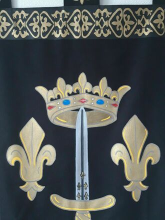 Bannière Etendard de Sainte Jeanne d'Arc Fleur de Lys 