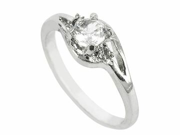 Bulk Lots: Cubic Zirconia Diamond Rings with Rhinestones, 100 Units