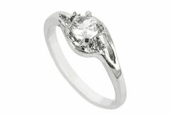 Bulk Lots: Cubic Zirconia Diamond Rings with Rhinestones, 100 Units