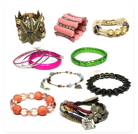 (474) Wholesale Mixed Rhinestone Alloy Bracelets Cuff Bangle
