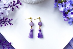  : Lilac Amethyst Tassel Earrings